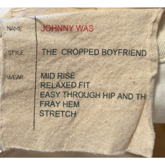 Not For Sale Johnny Was Jeans Women 28 Off White Cropped Boyfriend Stretch Denim - Picture 9 of 13